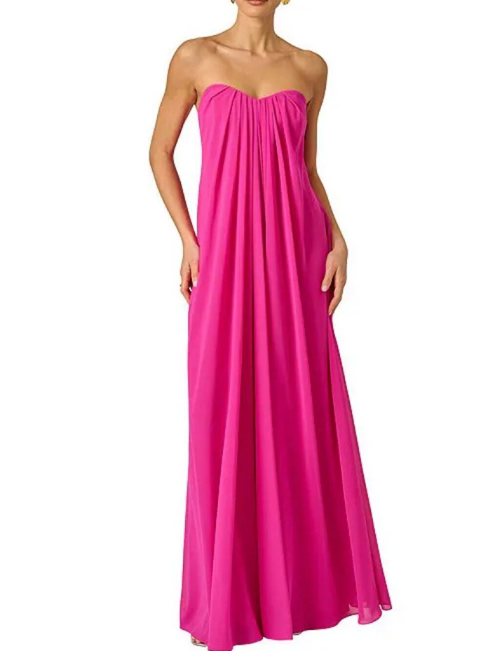 Adrianna Papell Strapless Chiffon Gown
